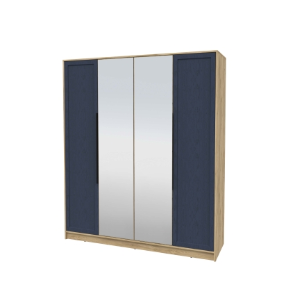 Шкаф распашной Тренд КТ-Ш4 (з) (Дуб золотой ЛДСП/ Дуб королевский ЛМДФ) Ш1800 В2128 Г547